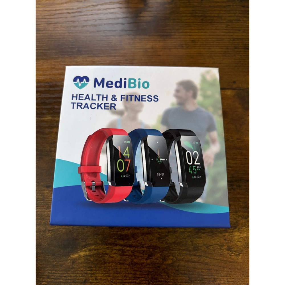 MediBio Health and Fitness Tracker Smart Band Black Heart Rate Blood Pressure